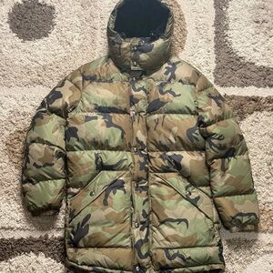 Polo Ralph Lauren Camo Puffer Jacket Men’s Small Hooded Down Coat Outdoor Warm